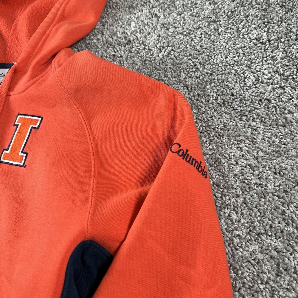 Vintage Fighting Illini Columbia Sweater Mens‎ Medium Embroidered Logo Hoodie - Picture 4 of 11